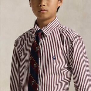 Ralph Lauren boy Striped red and white Button-Down Shirt size 8